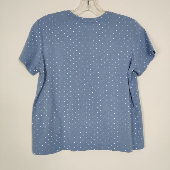 Ecothreads Women's Top Size XL Blue Polka Dot Organic Cotton Summer Resortwear - Picture 3 of 6